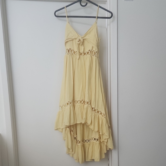Main Strip Yellow High Low Dress - Picture 1 of 8